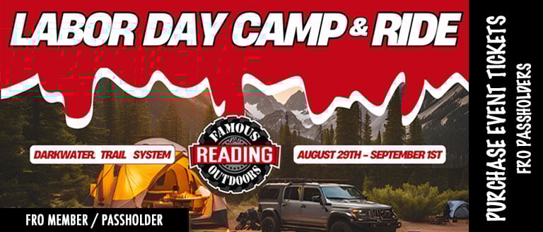 PURCHASE TICKETS - FRO Passholder - Labor Day Camp & Ride | August 29th to September 1st